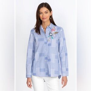 Johnny Was Zanzibar Embroidered Blouse Size XS